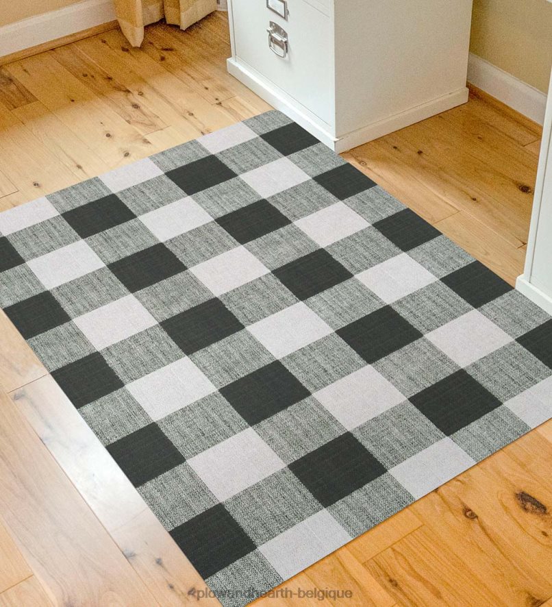 60H0821924 Plow & Hearth Tapis de chaise à carreaux Buffalo - marron tapis et nattes