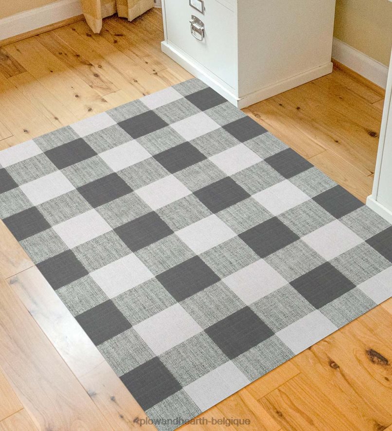 60H0821924 Plow & Hearth Tapis de chaise à carreaux Buffalo - marron tapis et nattes