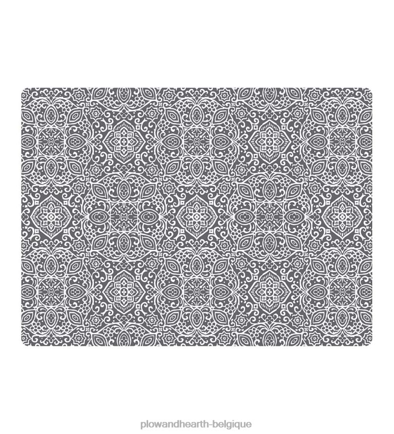 60H0821781 Plow & Hearth Tapis de chaise de bureau arabesque - gris tapis et nattes