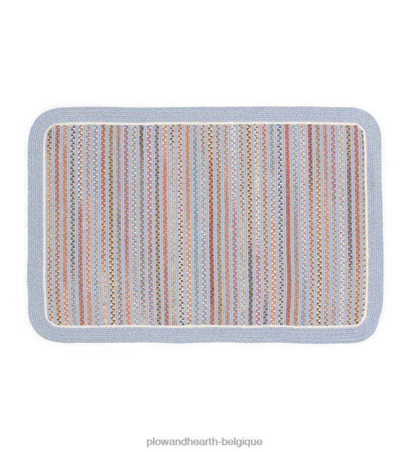 60H0821788 Plow & Hearth Tapis tressé à bordure unie en laine Lynnhaven tapis et nattes