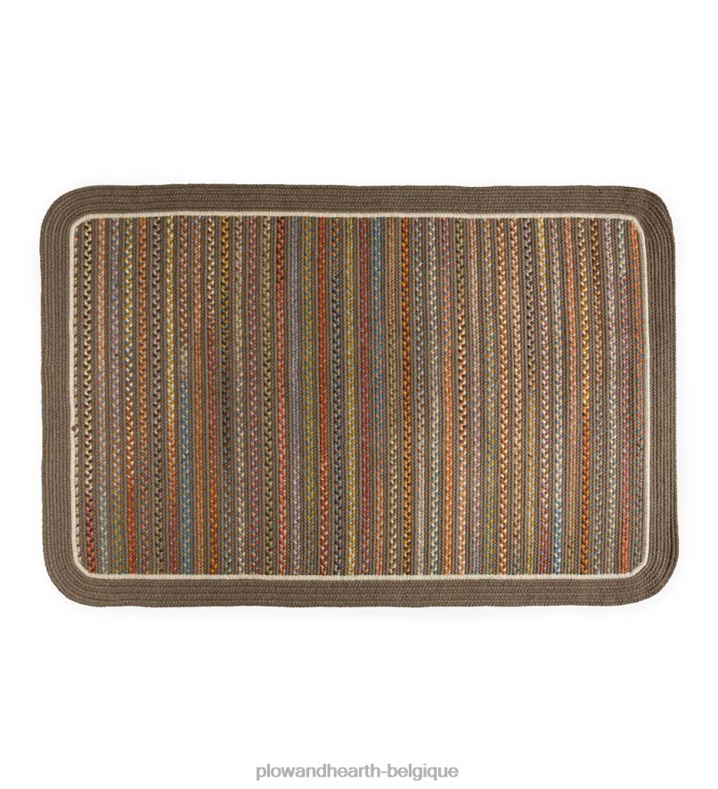 60H0821788 Plow & Hearth Tapis tressé à bordure unie en laine Lynnhaven tapis et nattes