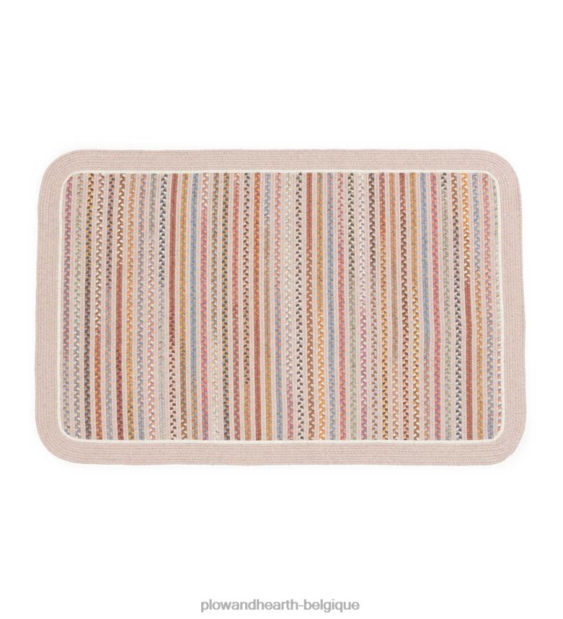 60H0821788 Plow & Hearth Tapis tressé à bordure unie en laine Lynnhaven tapis et nattes