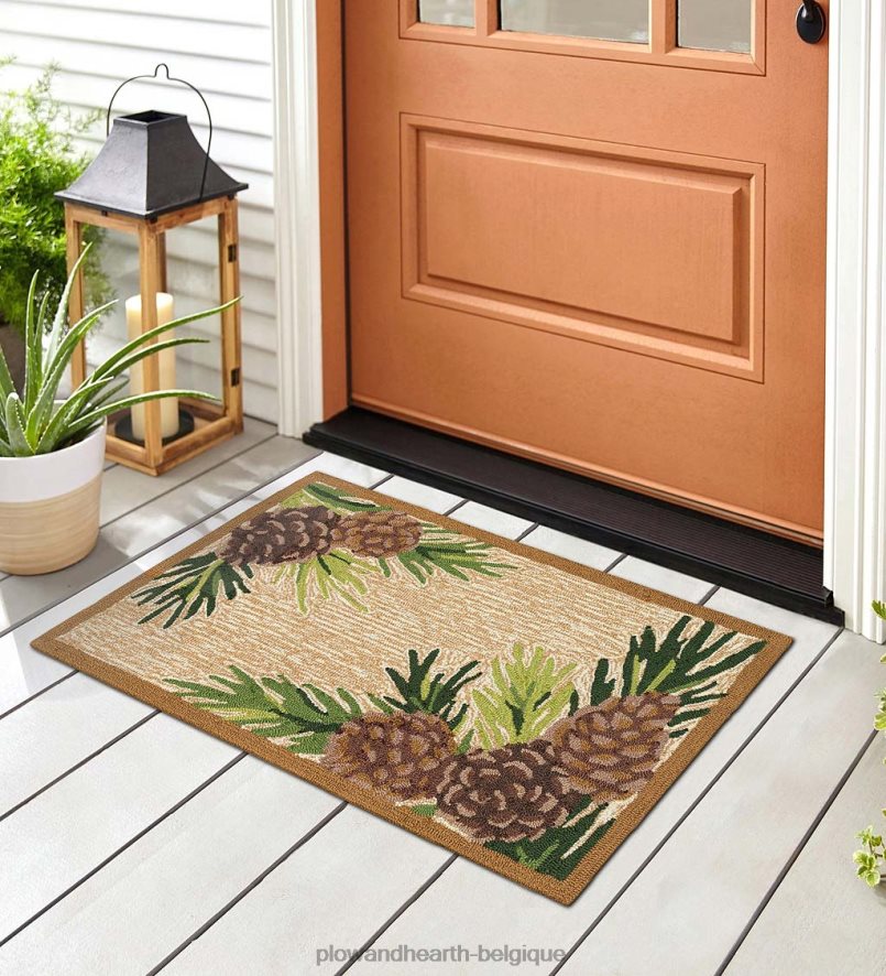 60H0821792 Plow & Hearth Tapis vinyl avec bordure de lac forestier, intérieur/extérieur tapis et nattes