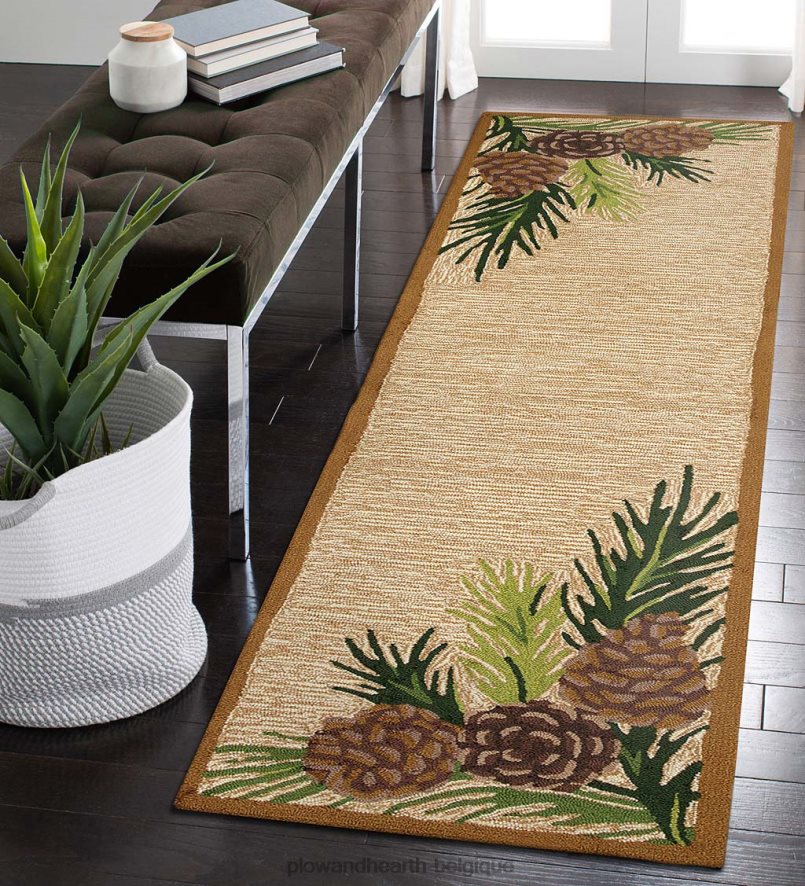 60H0821792 Plow & Hearth Tapis vinyl avec bordure de lac forestier, intérieur/extérieur tapis et nattes