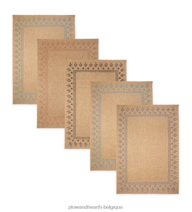 60H0821798 Plow & Hearth Tapis imprimé bloc Toulouse intérieur/extérieur tapis et nattes