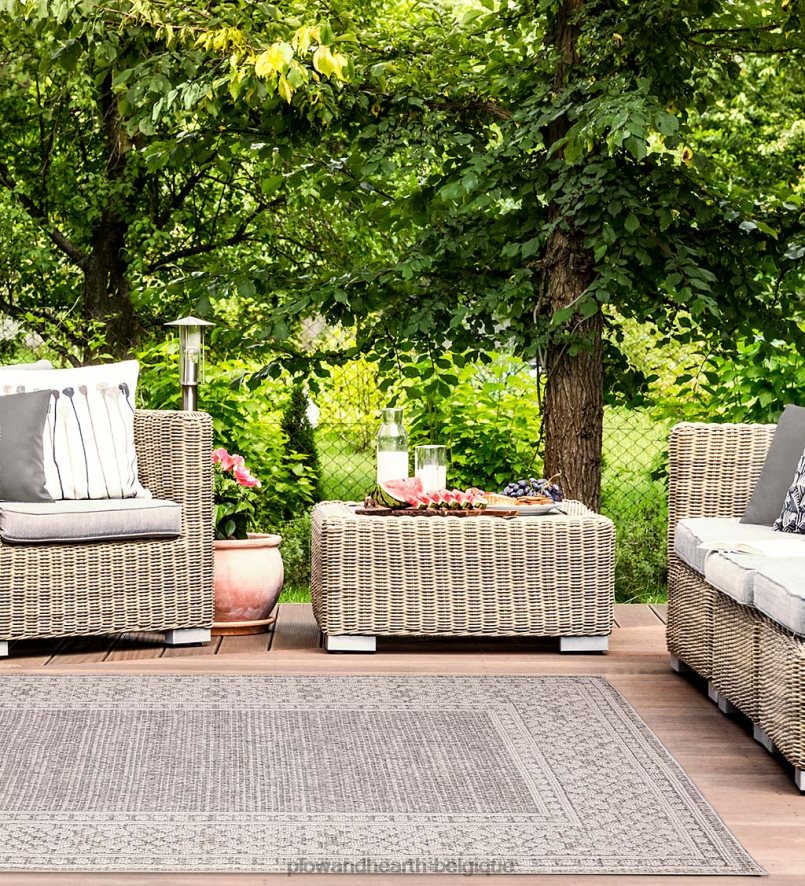 60H0821804 Plow & Hearth Tapis intérieur/extérieur avec bordure de faucon minou tapis et nattes