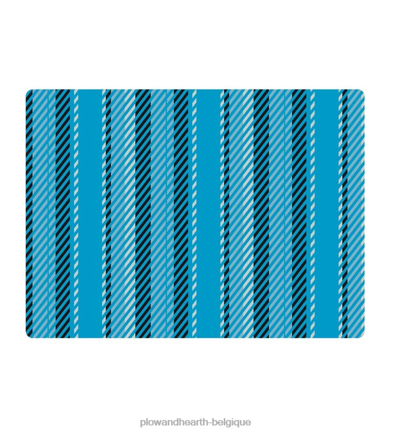 60H0821834 Plow & Hearth tapis de chaise rayé - bleu tapis et nattes