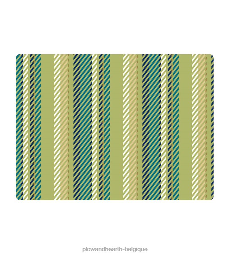 60H0821834 Plow & Hearth tapis de chaise rayé - bleu tapis et nattes