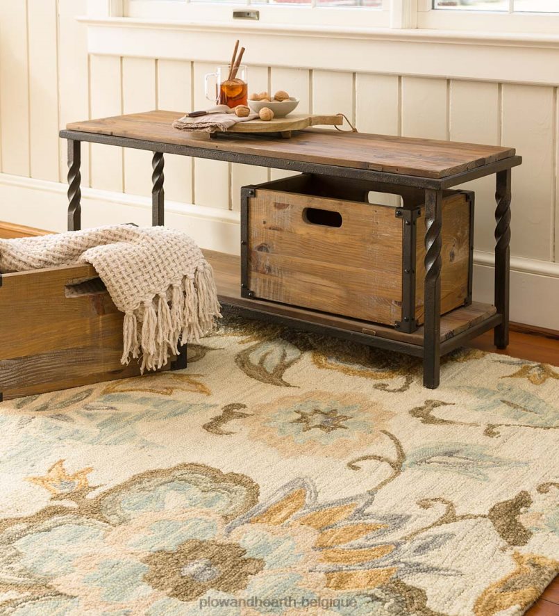 60H0821840 Plow & Hearth Tapis à fleurs en laine Parkside tapis et nattes