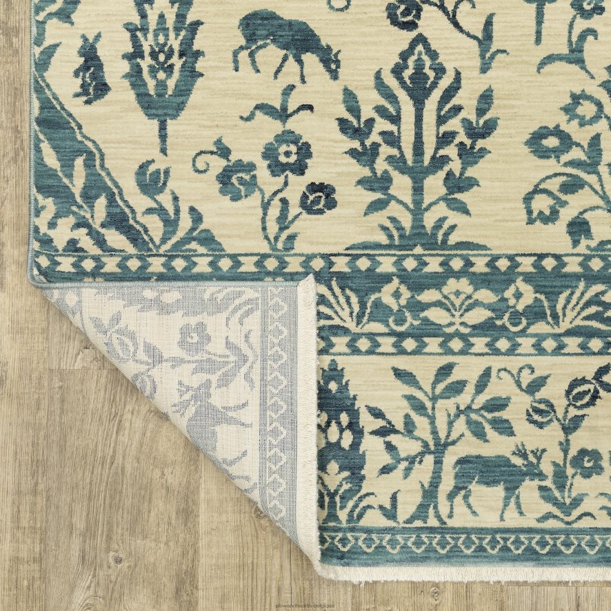 60H0821855 Plow & Hearth Tapis en polypropylène en porcelaine Clover Hill tapis et nattes