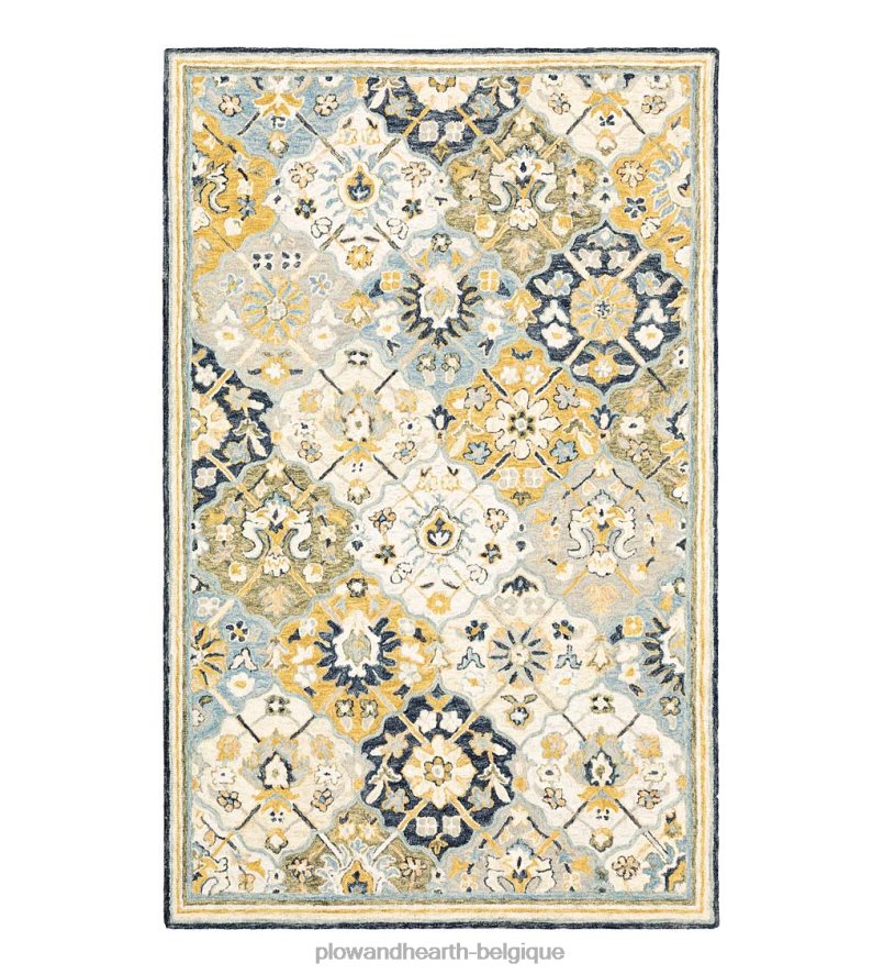 60H0821862 Plow & Hearth Tapis en laine à treillis Willow Oaks tapis et nattes