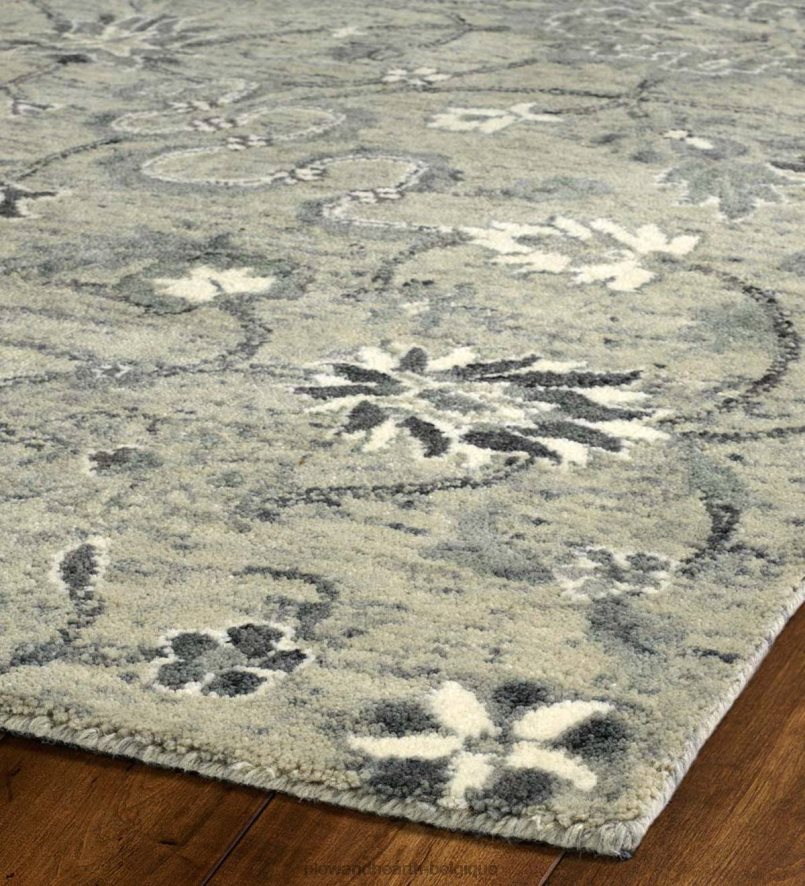 60H0821863 Plow & Hearth tapis en laine gris carmona tapis et nattes